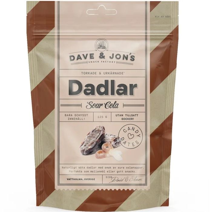 Dave & Jon's Dadlar Sour Cola 125 g