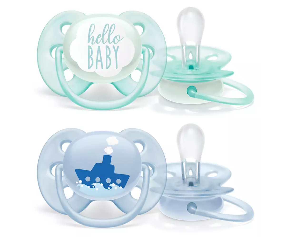 Philips Avent Soother Ultra Soft 0-6m 2 pack Grön/Blå