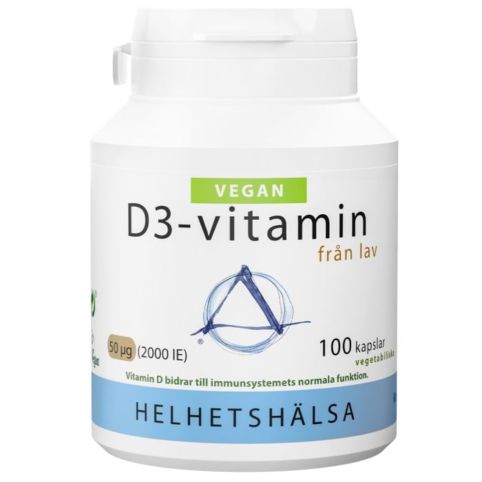 Helhetshälsa D3-vitamin, 50 µg, vegan 100 kapslar