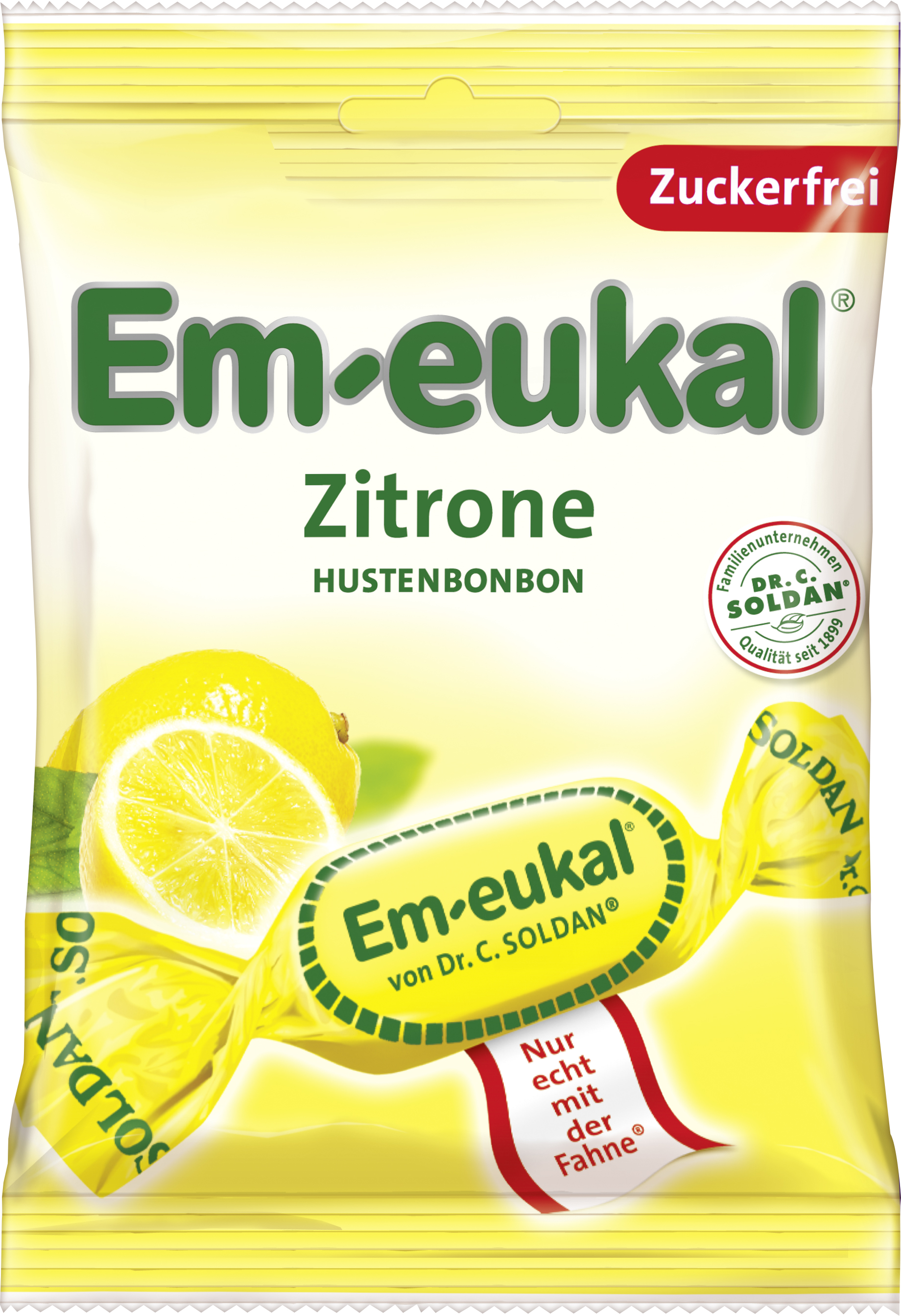 Em-eukal Sockerfri Halstablett Citron 75g