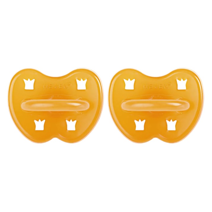 Hevea Naturgumminapp - Krona, Rund - 0-3 mån 2-pack
