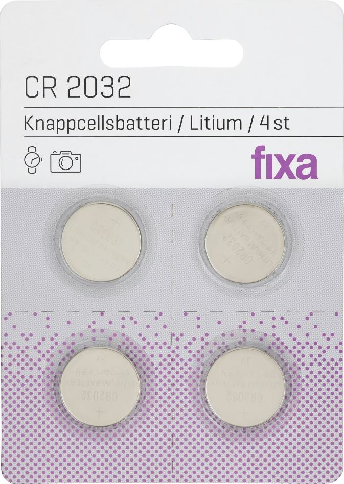 Fixa Knappcell Cr 2032 4p