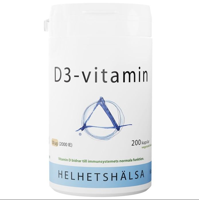 Helhetshälsa D3-vitamin 50 µg 200 kapslar