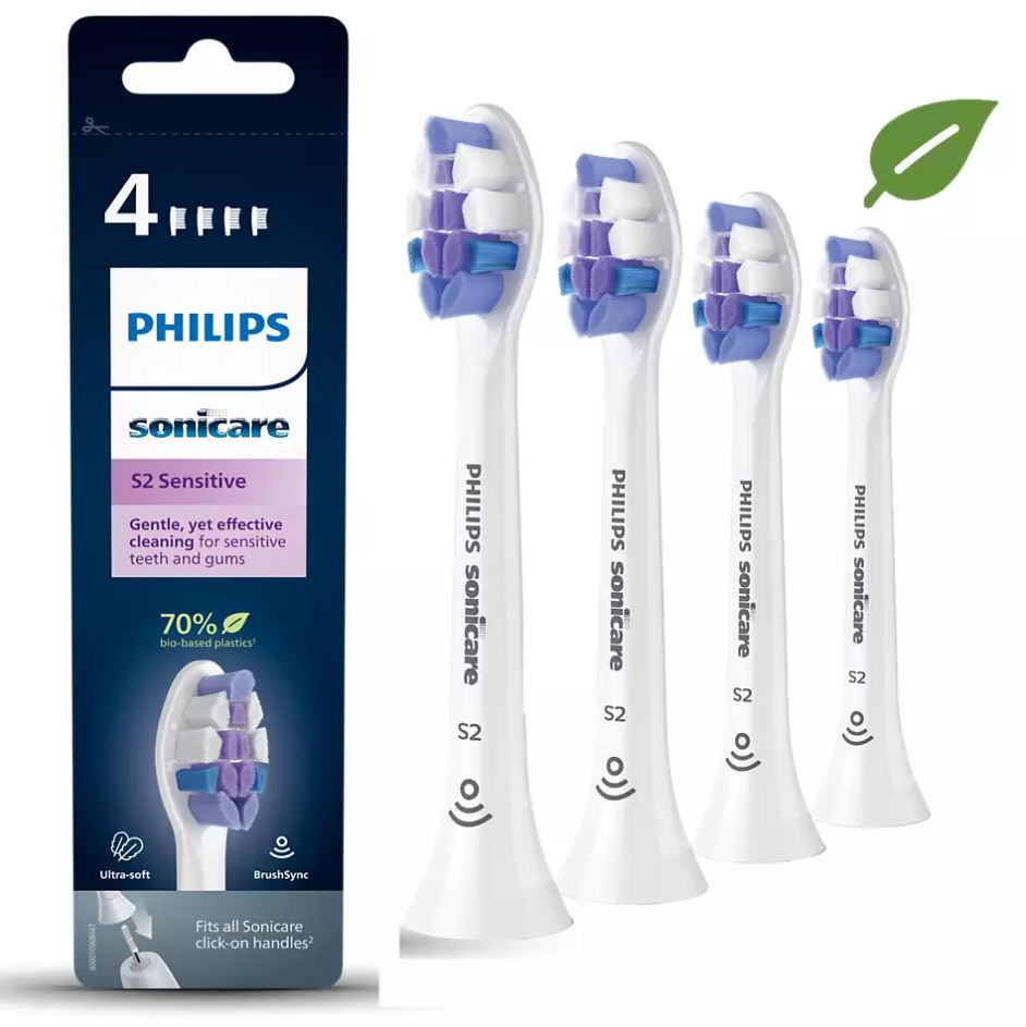 Philips Sonicare 4-pack S Sensitive Soniska tandborsthuvuden i standardutförande HX6054/10