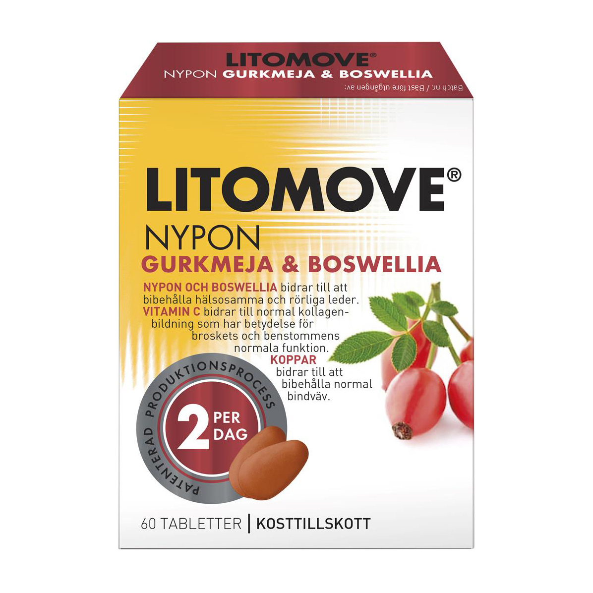 Litomove Nyponpulver Gurkmeja & Boswellia 60 tabletter
