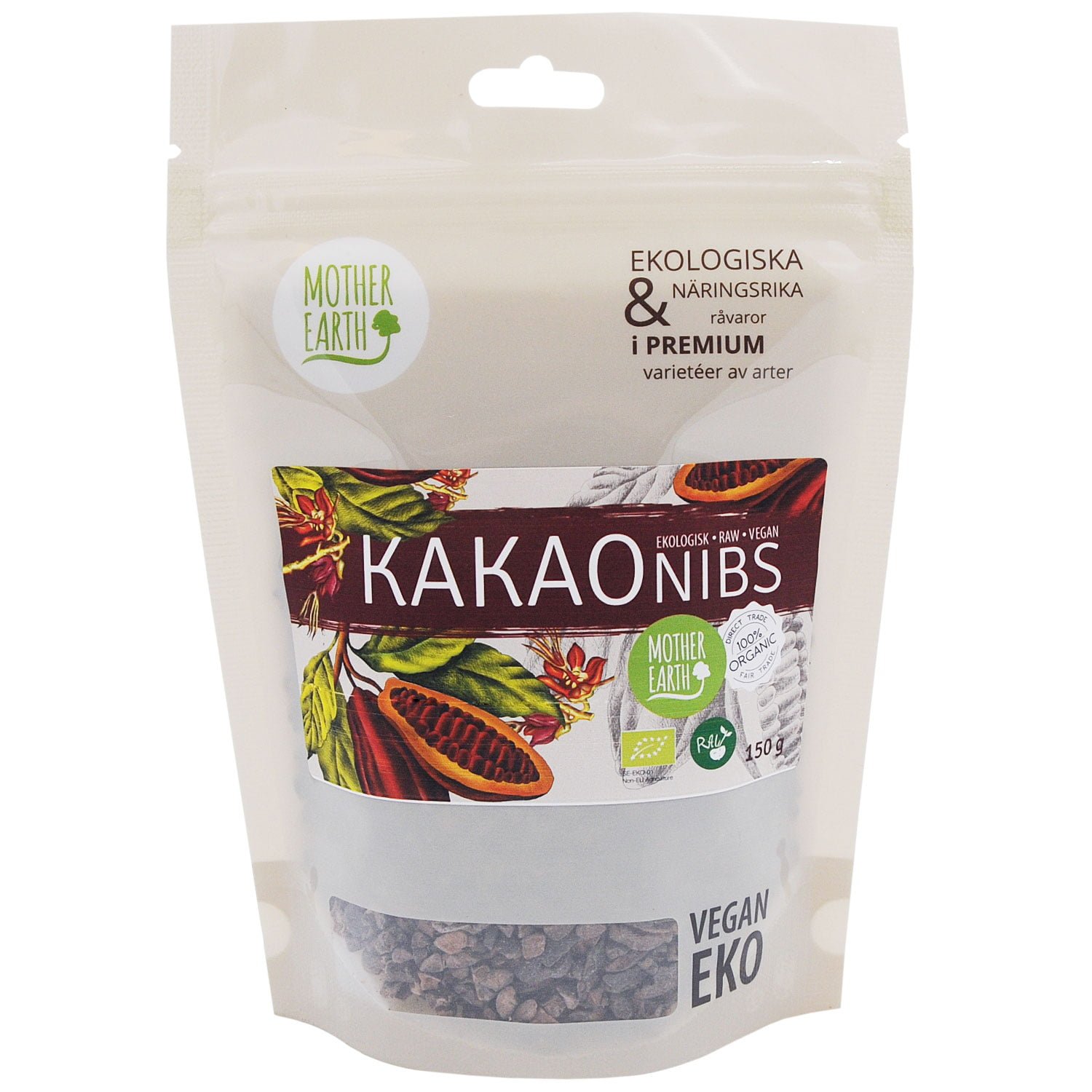 Mother Earth Premium Kakaonibs Pangoa RAW&EKO 150g