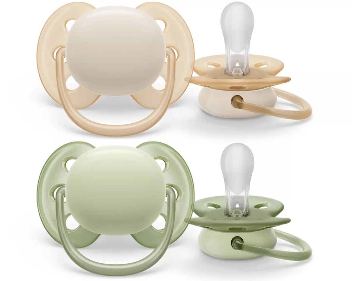 Philips Avent Soother Ultra Soft 0-6 mån 2-pack Orange/Grön