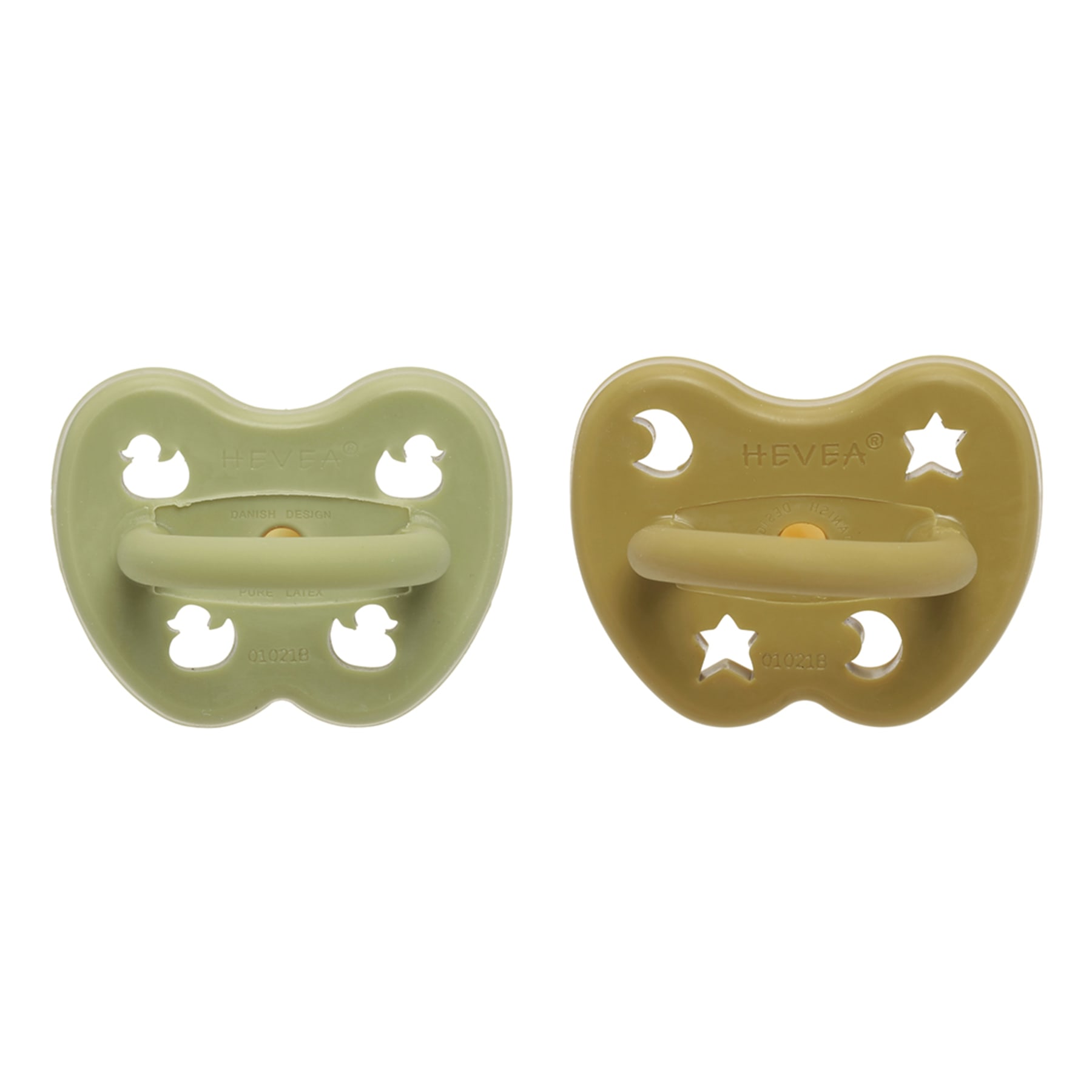 Hevea Naturgumminapp - Golden Honey & Tan Beige Rund 2-pack