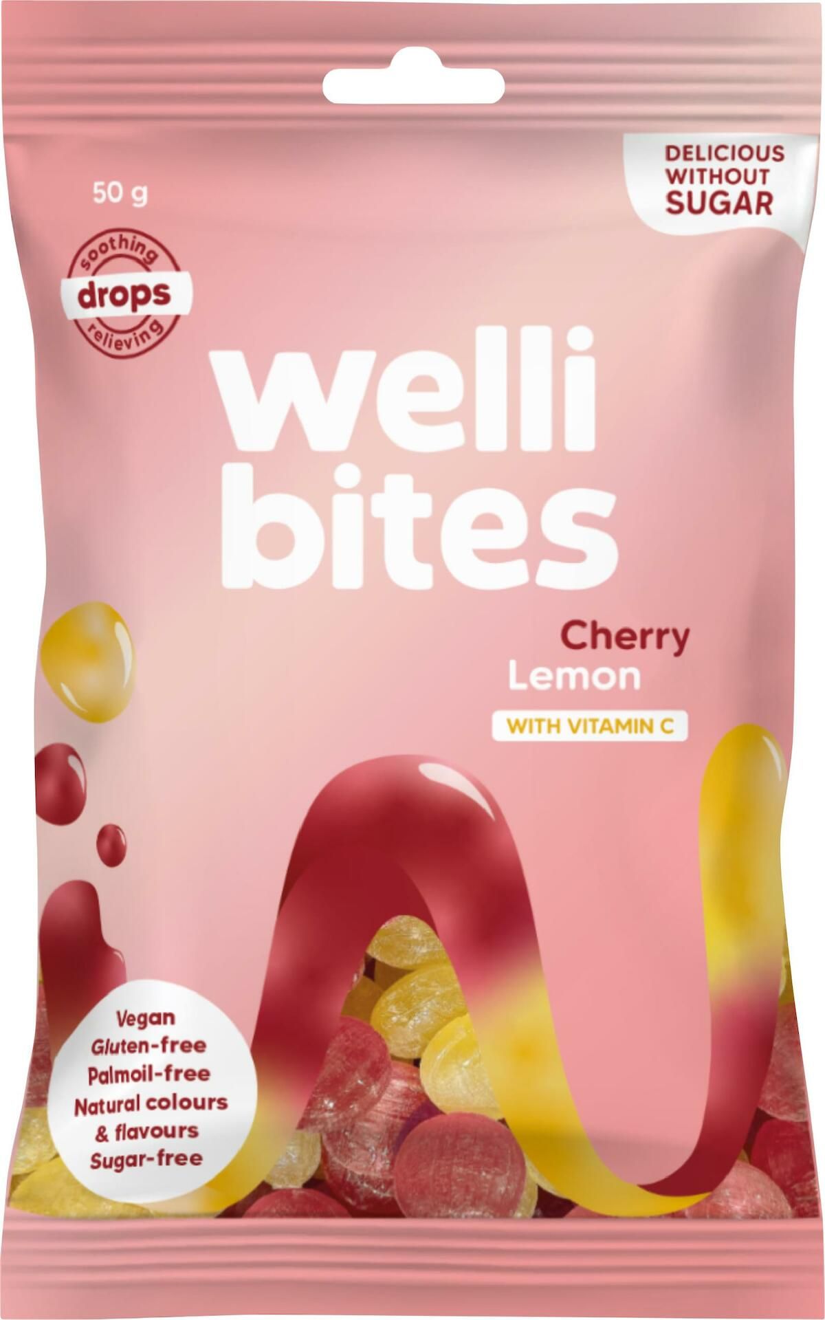 Wellibites Drops Cherry & Lemon Vitamin C 50 g