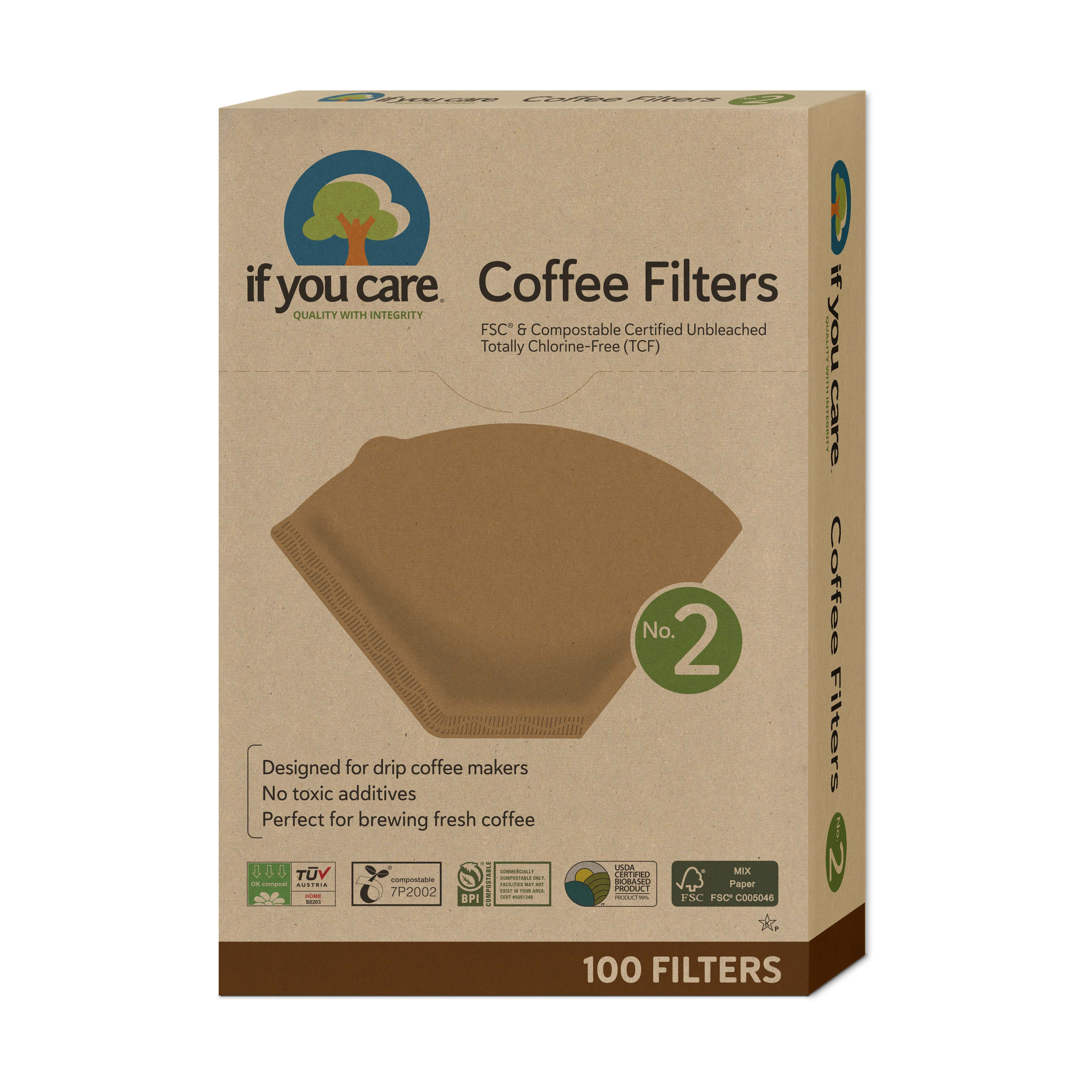 If You Care Kaffefilter No. 2 100 st