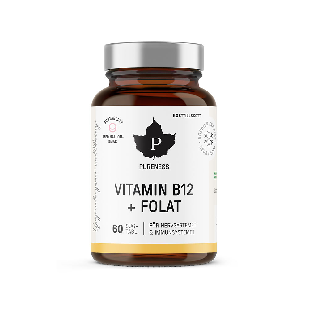 Pureness Vitamin B12 + Folat Hallon 60 kapslar