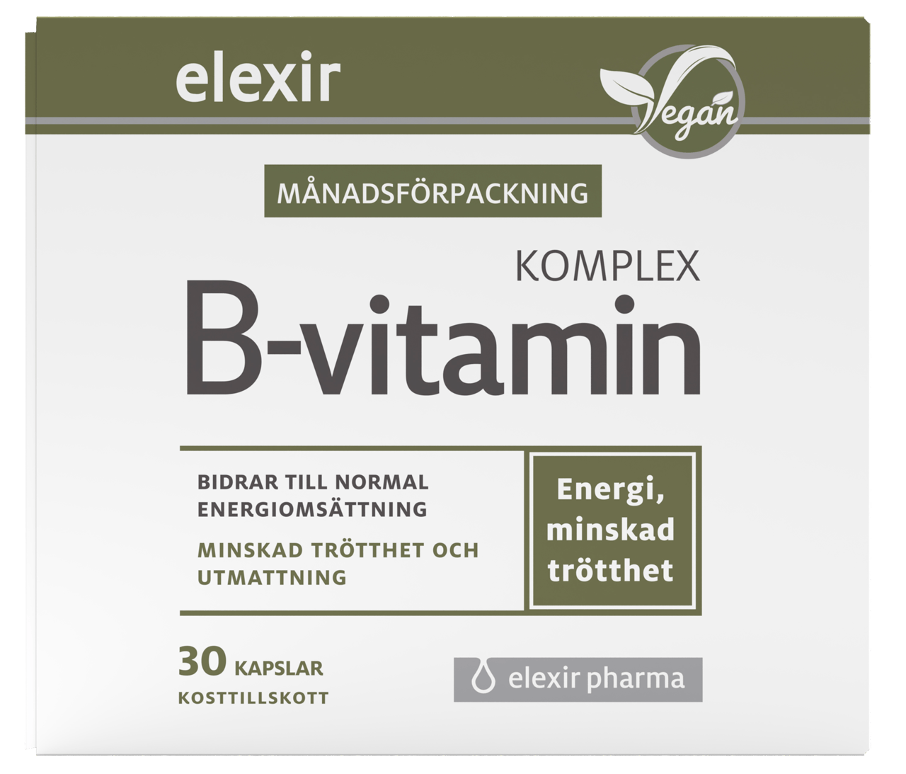 Elexir B-Vitamin Komplex 30 kapslar