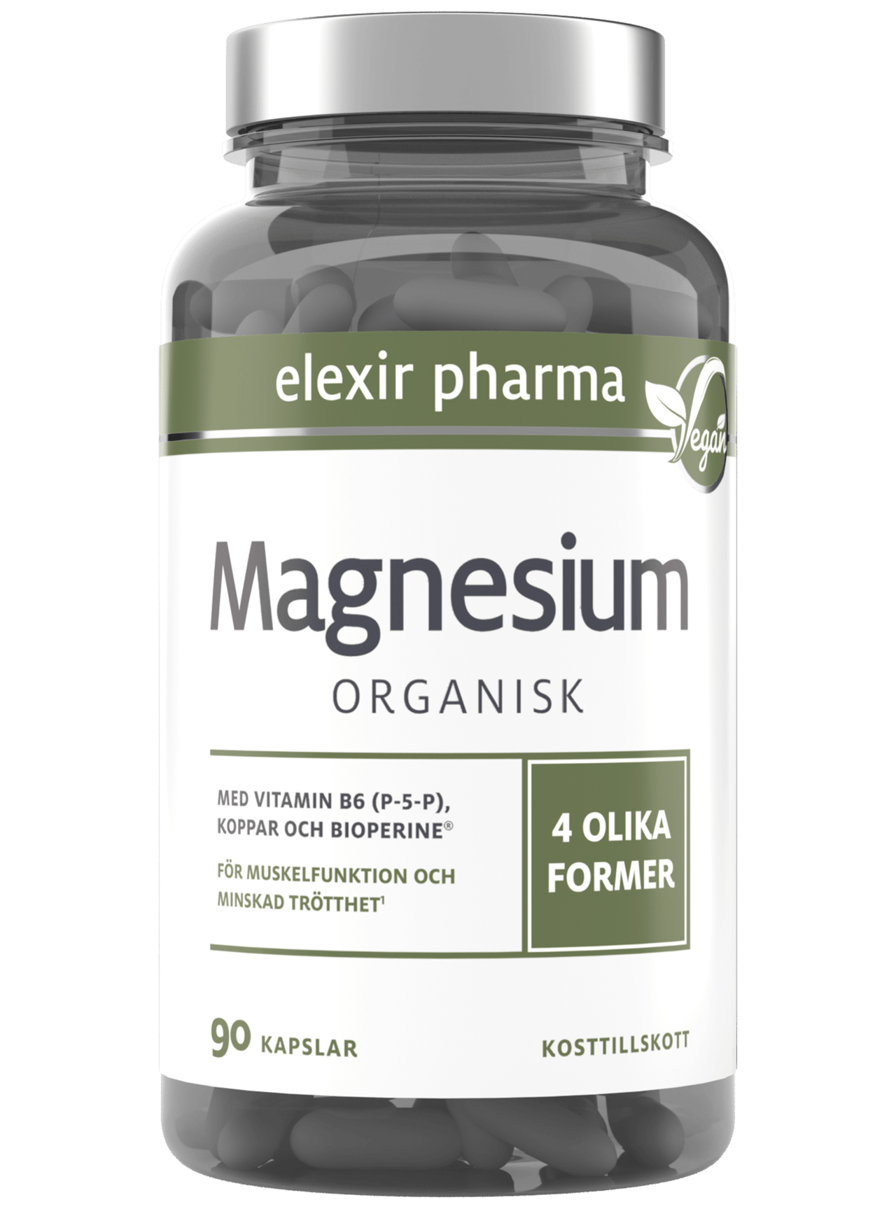 Elexir Organisk Magnesium 120mg 90 kapslar
