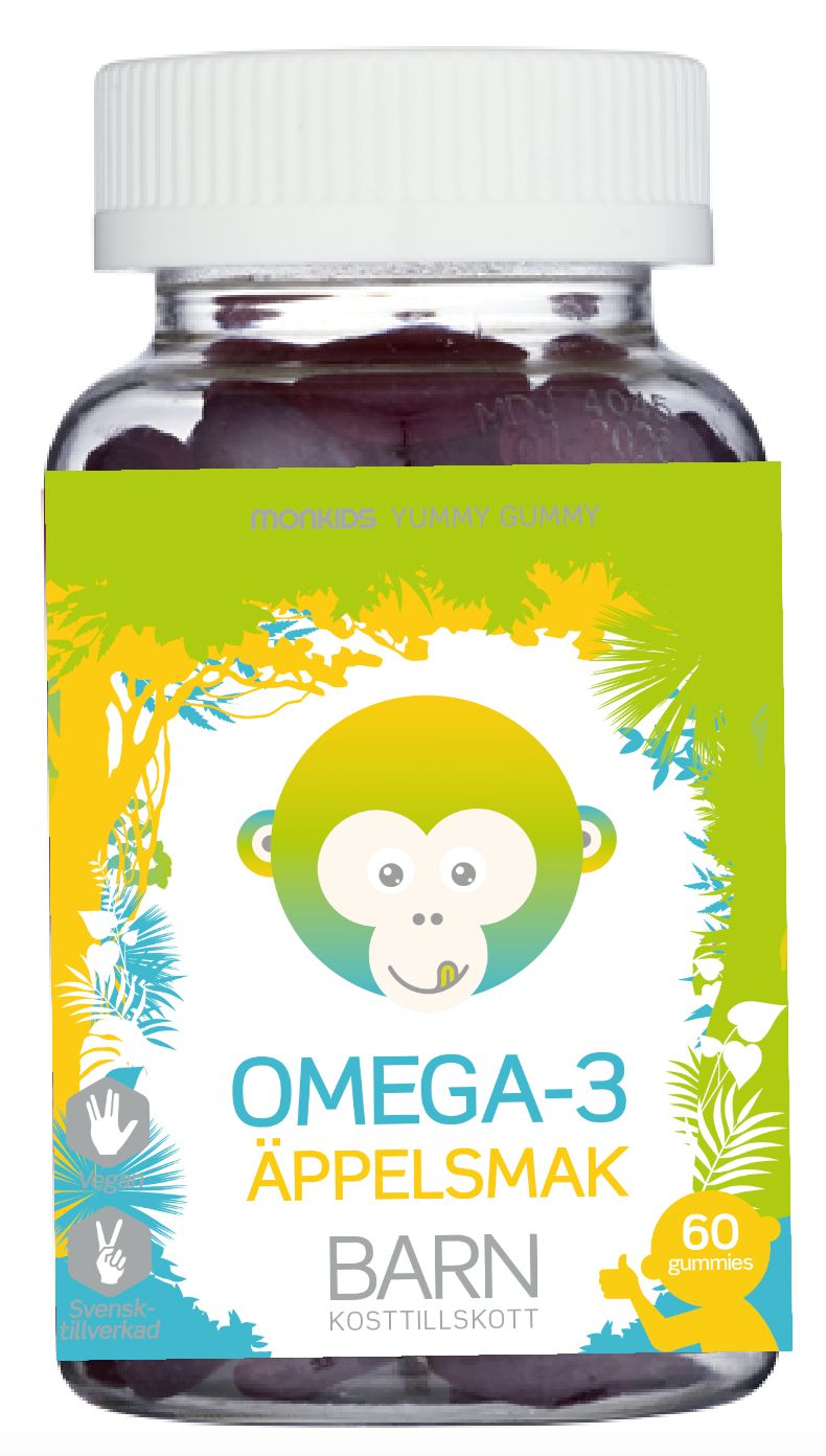 Monkids Omega-3 Barn Äpple 60 tuggisar