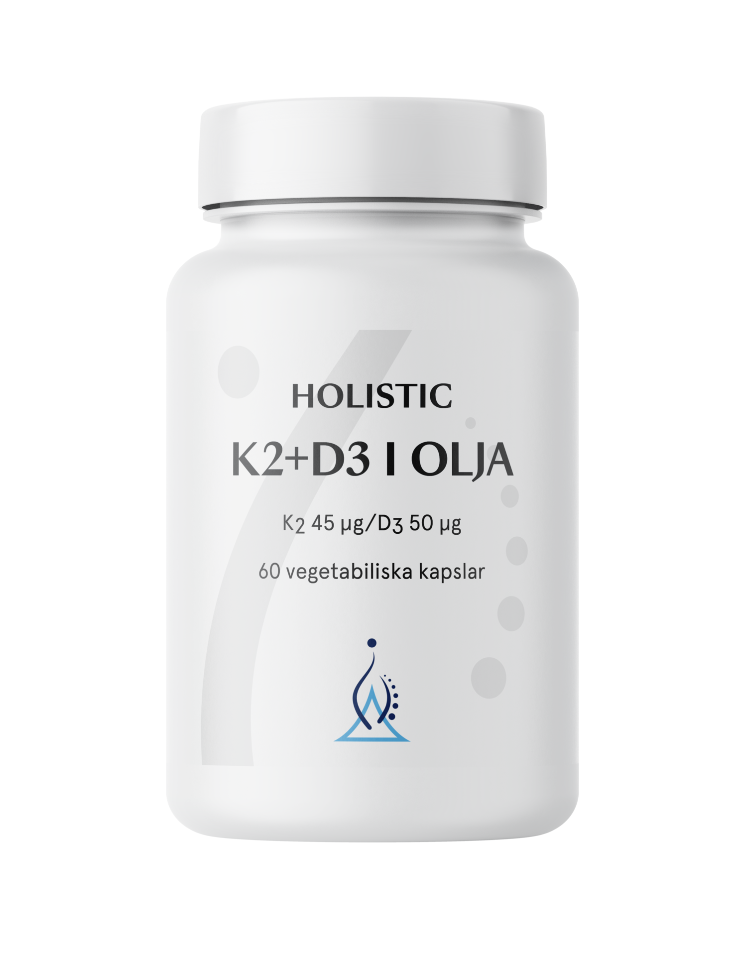 Holistic K2+D3-vitamin i olja, 60 kapslar