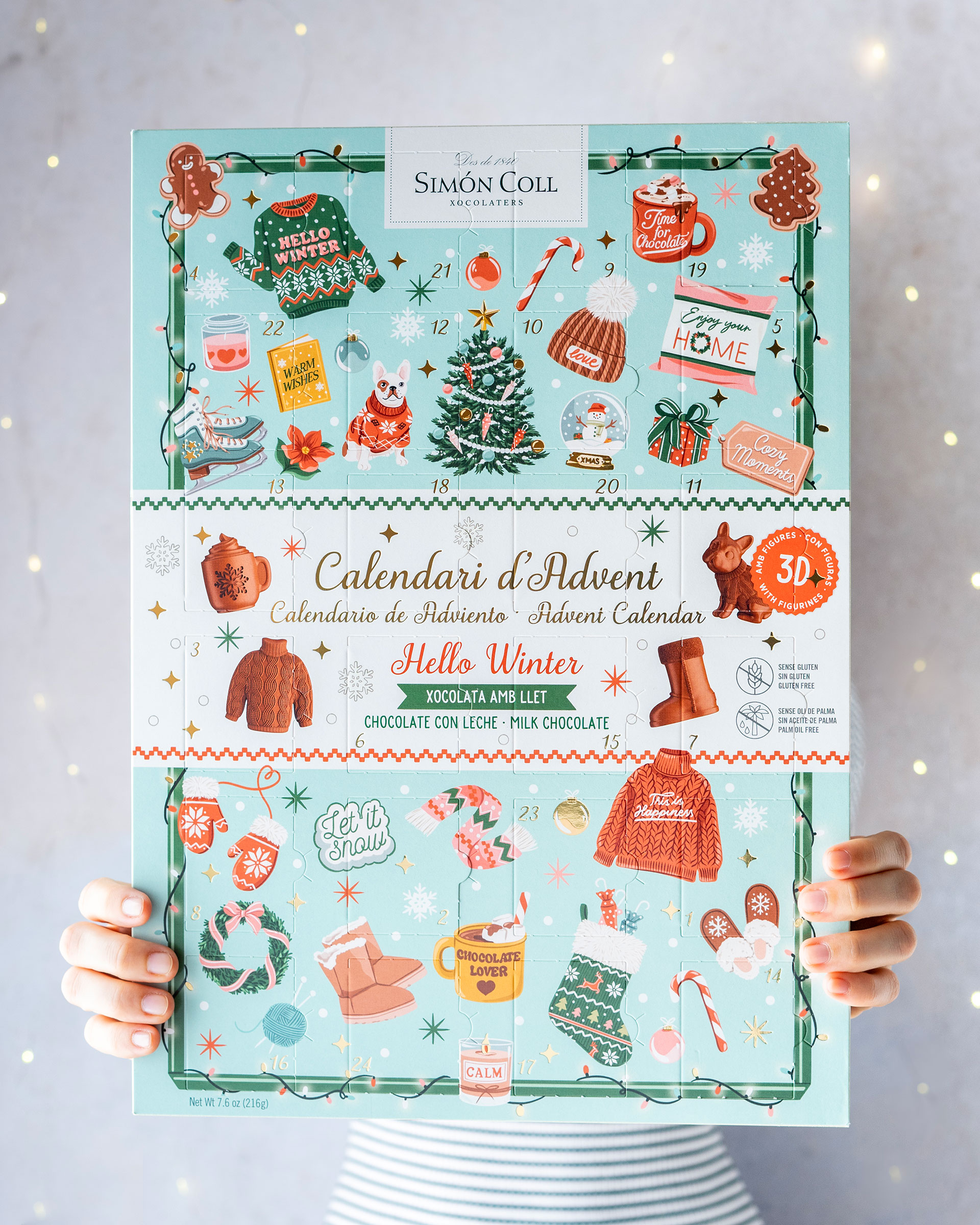 Simon Coll Adventskalender Hello Winter Ljus choklad 24 luckor