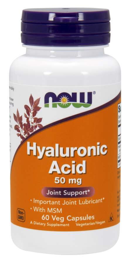 NOW Hyaluronic Acid MSM 50 mg 60 vegkapslar