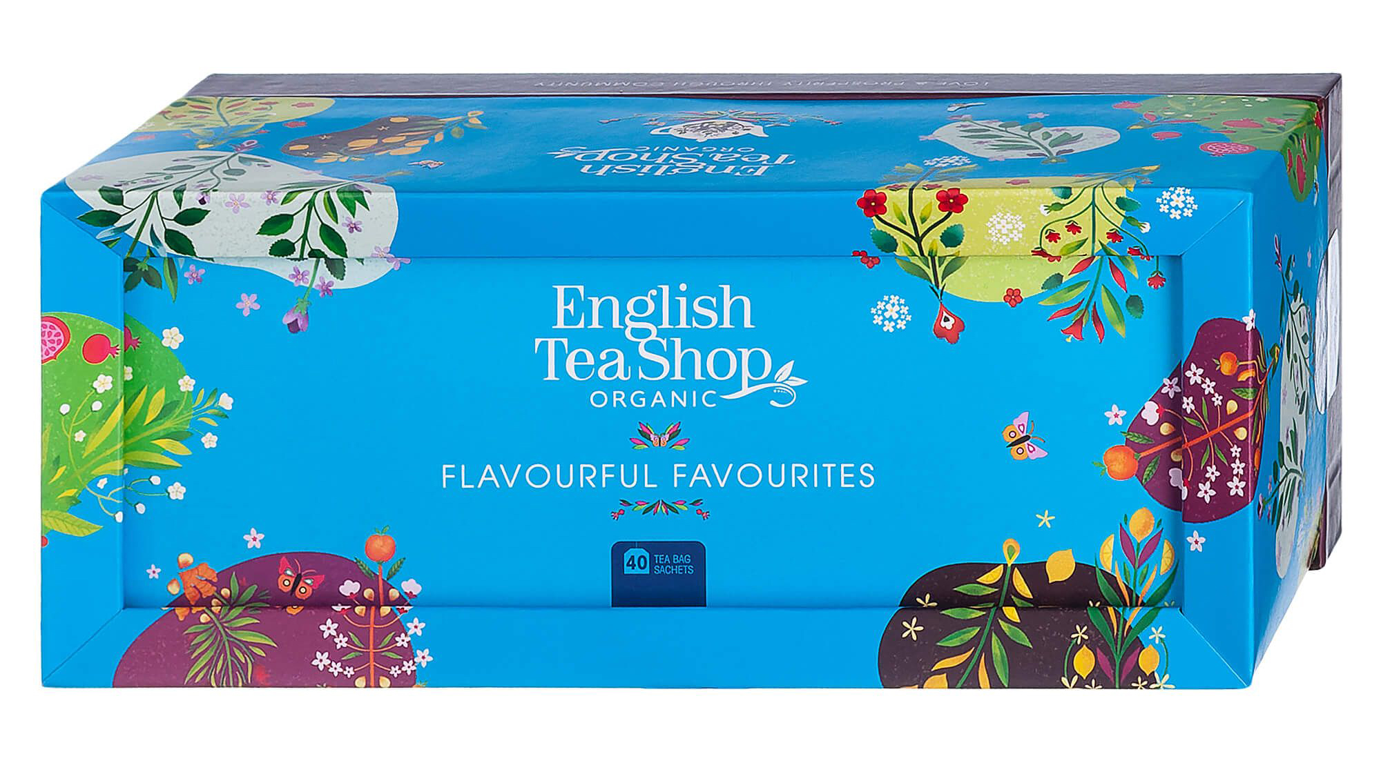 English Tea Shop Flavourful Favourites presentask blå 40 påsar (5 smaker) EKO 78g