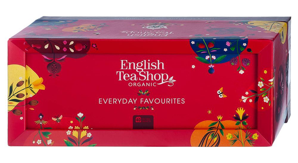 English Tea Shop Everyday Favourites presentask röd 40 påsar (5 smaker) EKO 86g