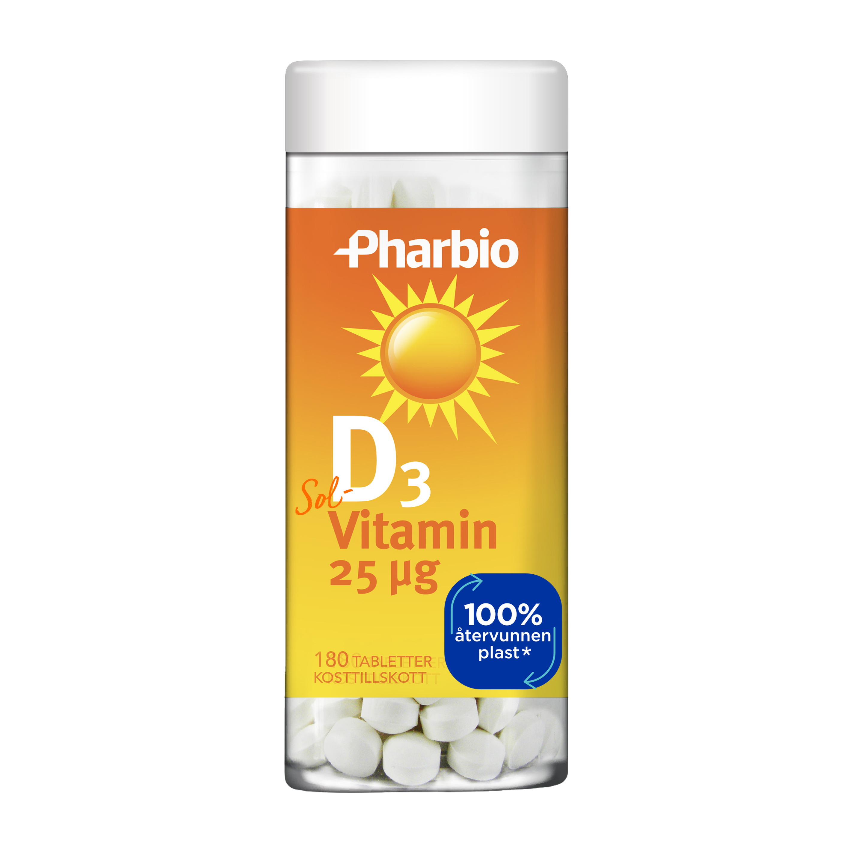 Pharbio D3 Vitamin 180 tabletter