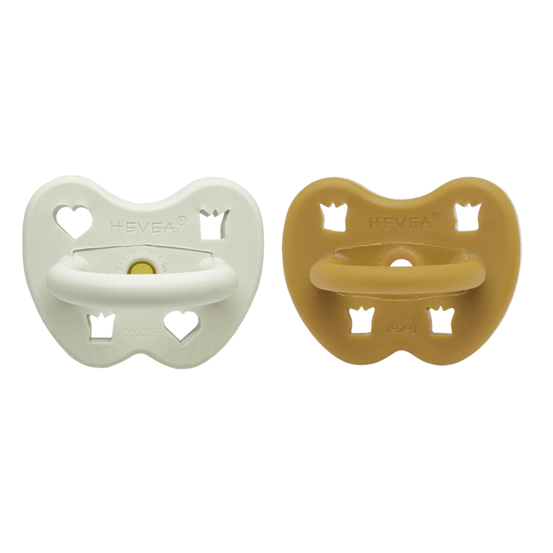 Hevea Naturgumminapp - Arctic amber 3-36 mån Ortodontisk 2-pack