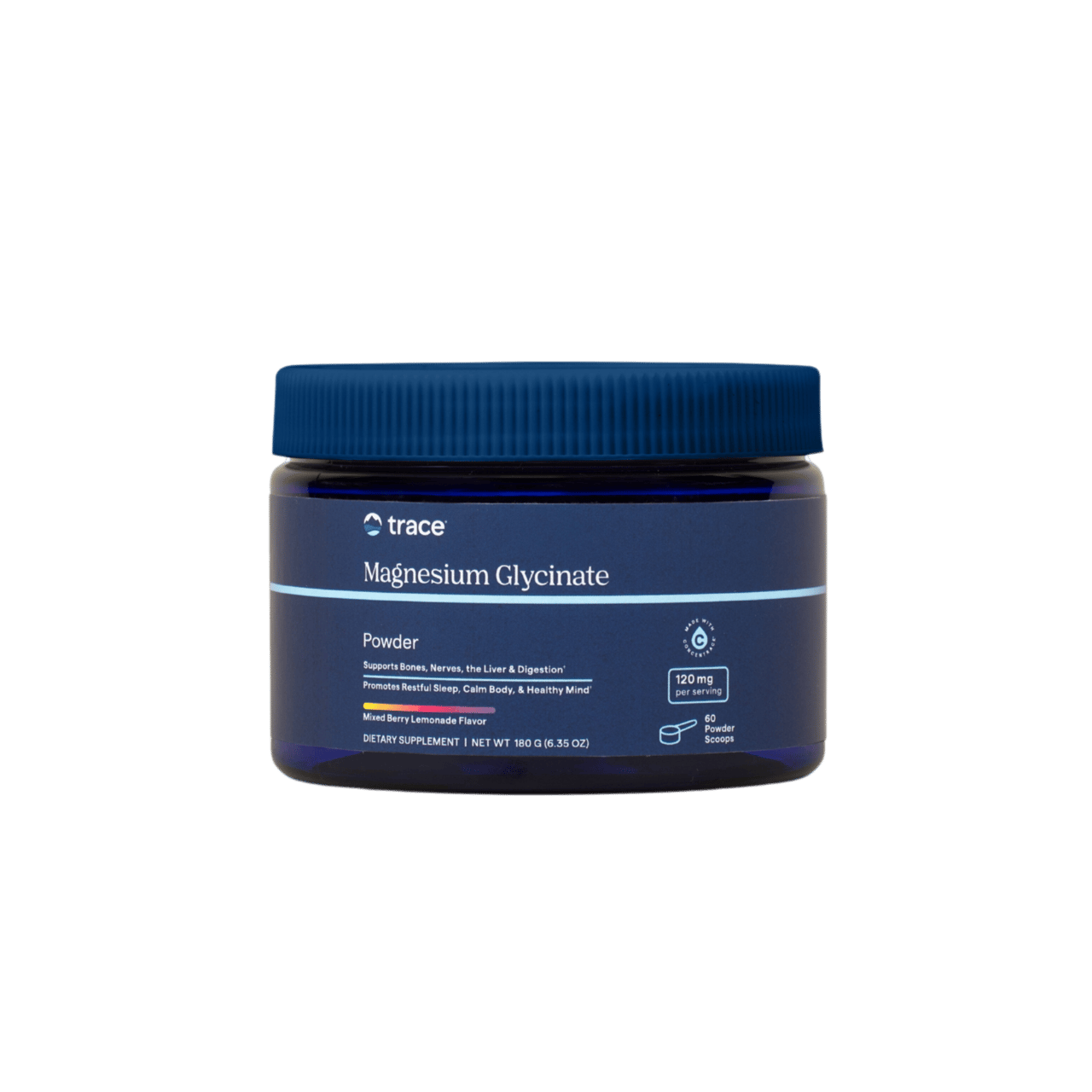 Trace Minerals Magnesium Glycinate Powder Berry Lemonade 180 g