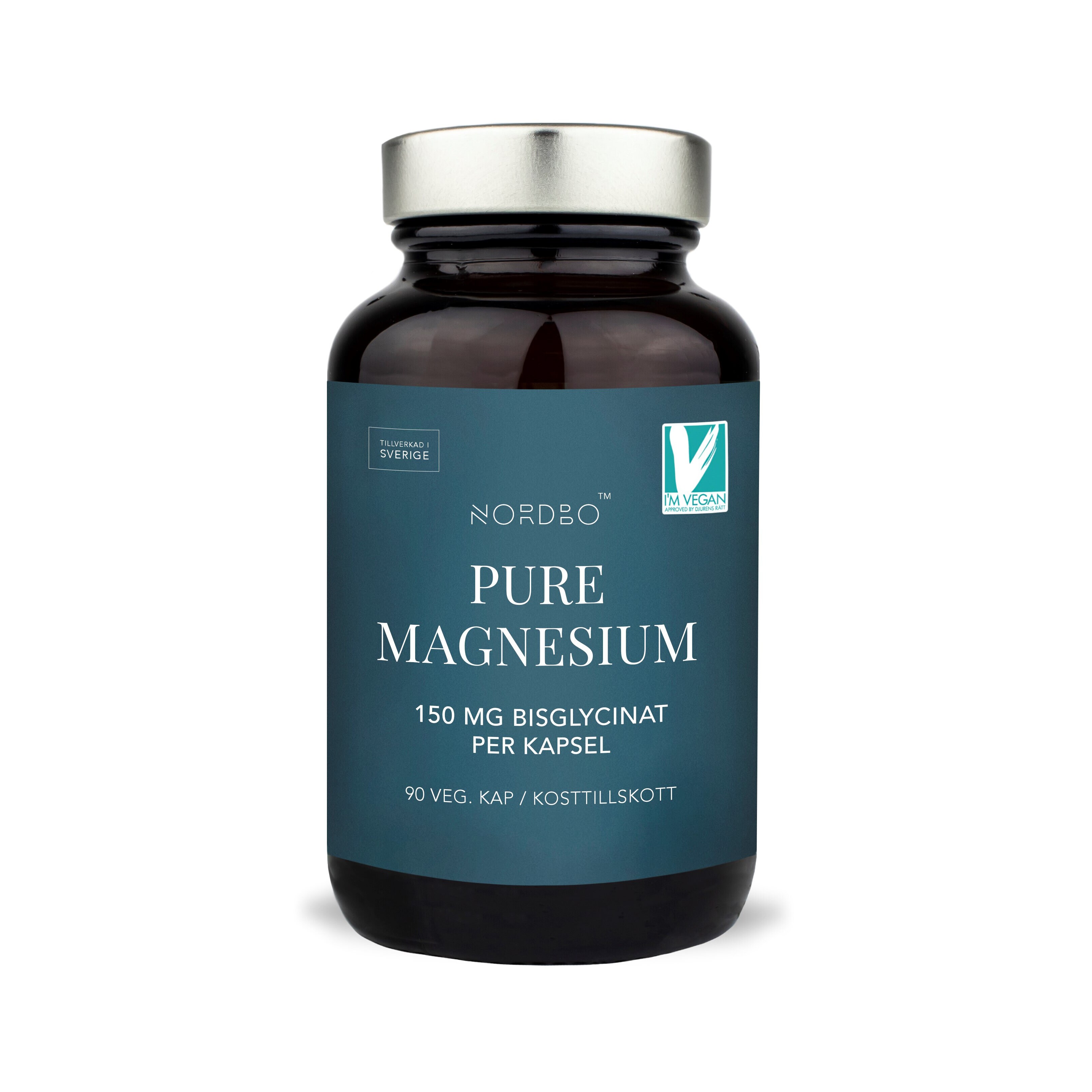 Nordbo Pure Magnesium 100% Bisglycinat 90 kapslar