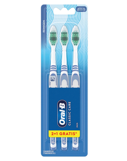 Oral-B Classic Care Tandborste, Medium (3-Pack)