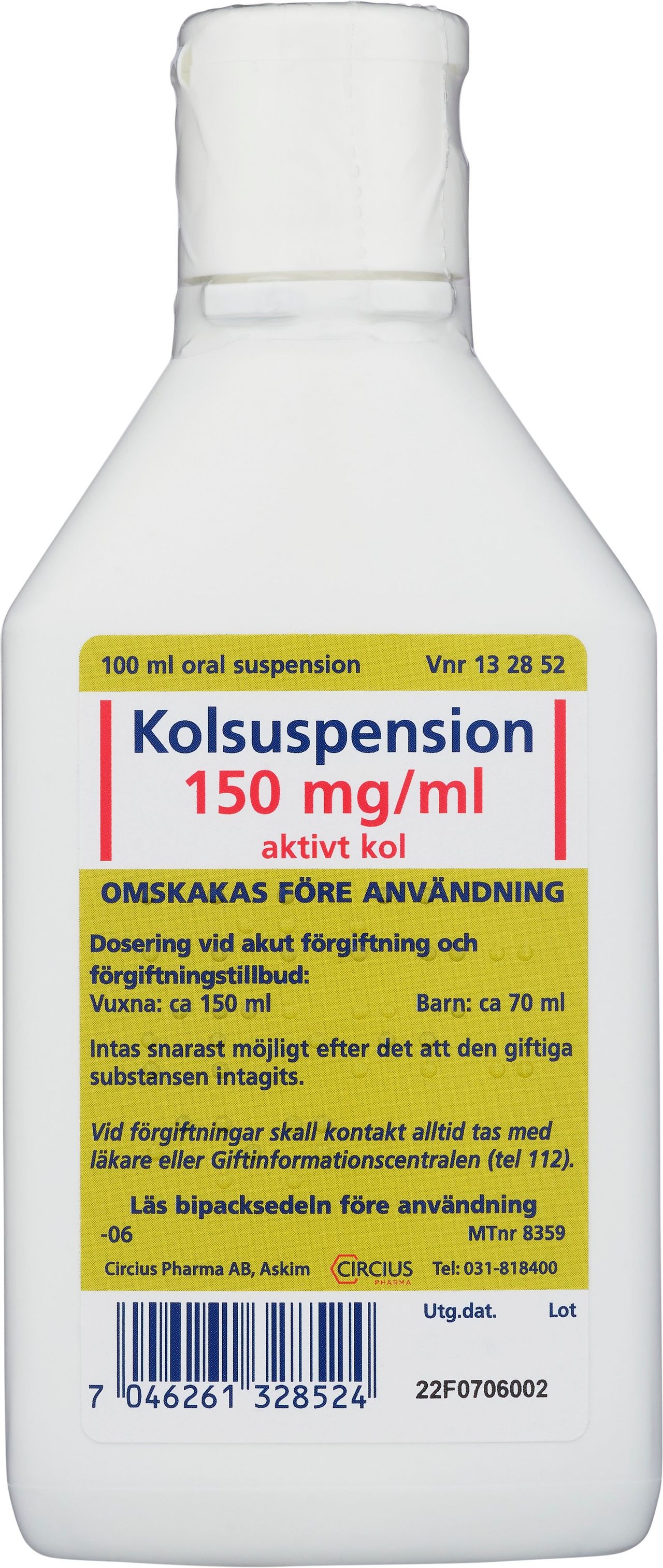 Circius Pharma Kolsuspension, oral suspension 150 mg/ml 100 ml
