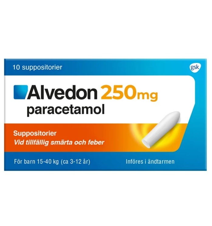 Alvedon Suppositorium 250 mg 10 st (15-40 kg)
