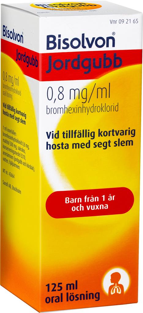 Bisolvon Oral lösning Jordgubb 0,8 mg/ml 125 ml