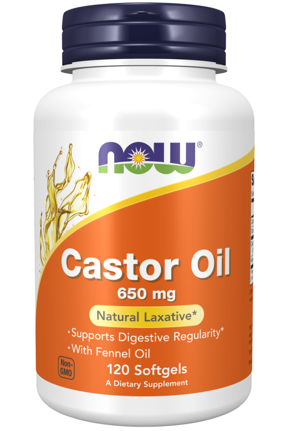 NOW Castor Oil 650 mg 120 sgels