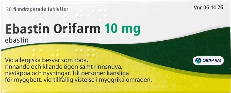 Orifarm Ebastin 10 mg Ebastin 30 tabletter