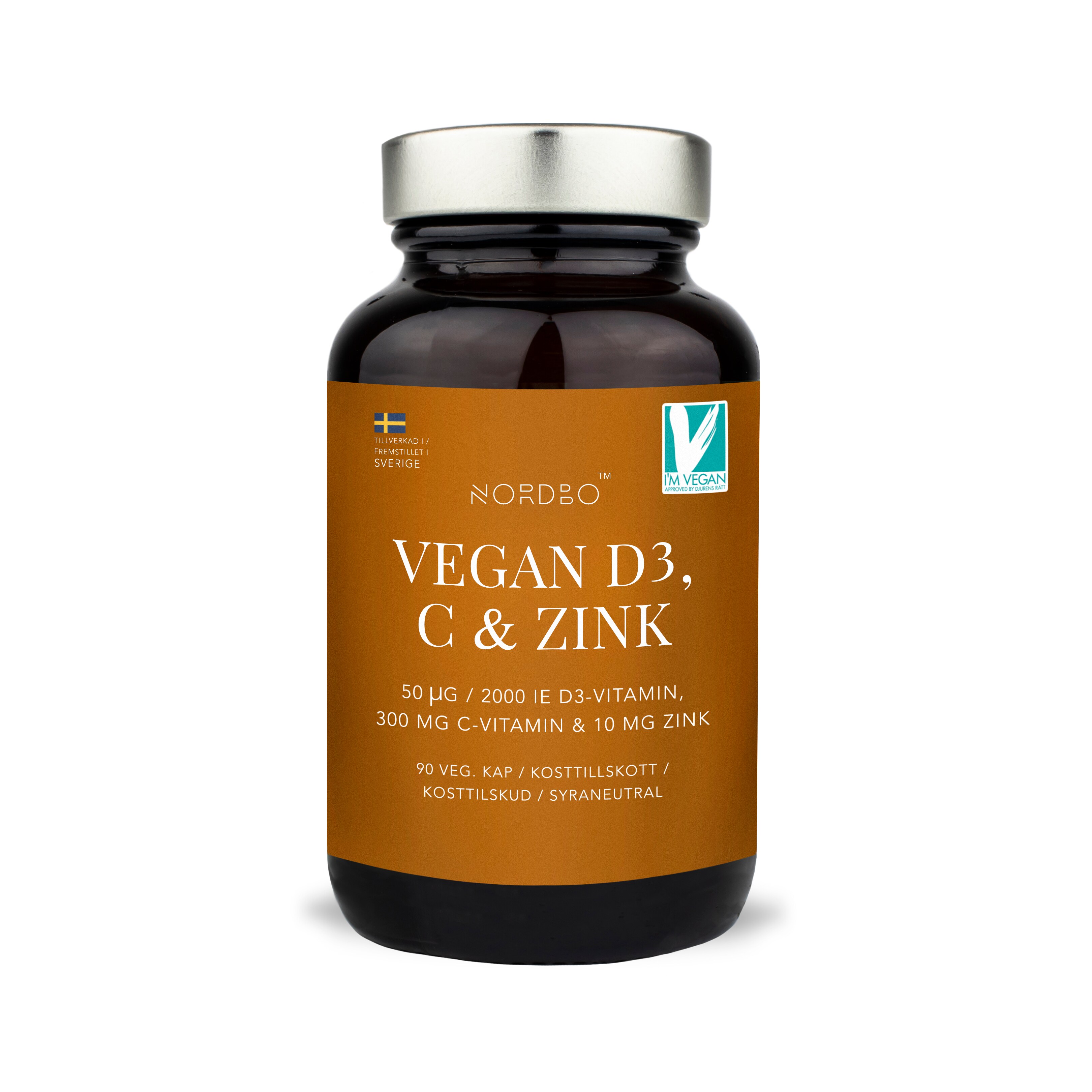 Nordbo D3, C-Vitamin & Zink 90 kapslar