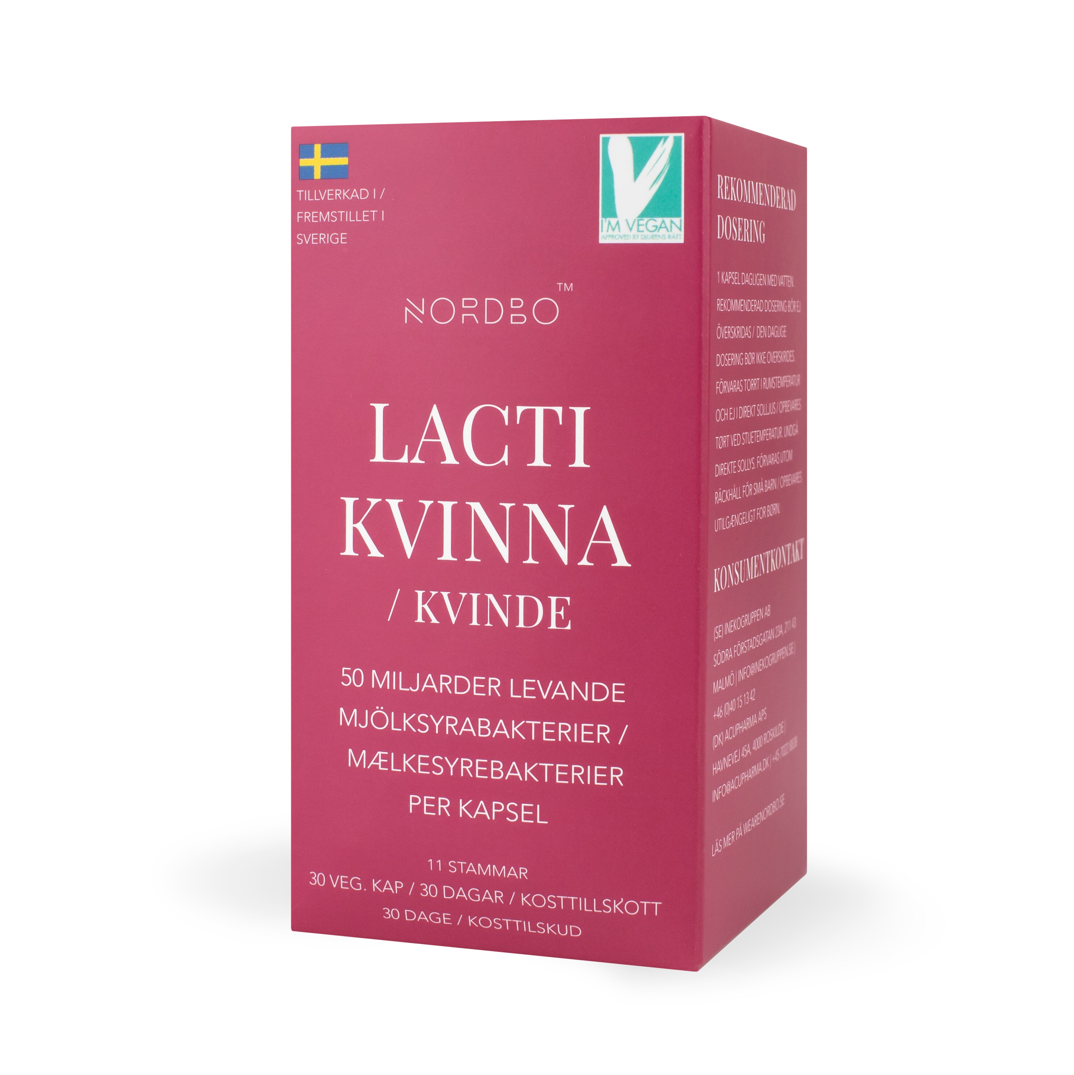 Nordbo LactiKvinna 50 miljarder 30 kapslar