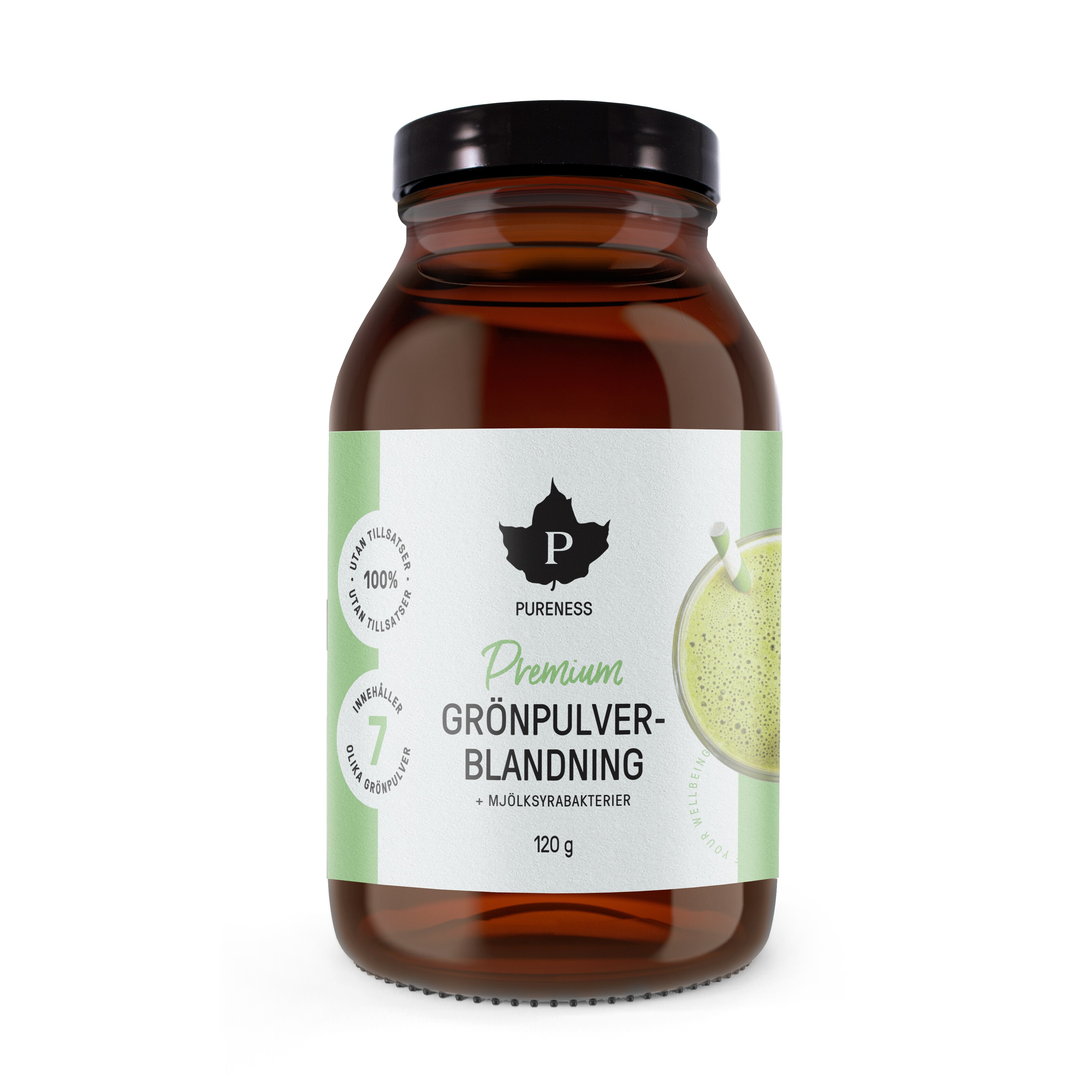Pureness Premium Grönpulverblandning+Mjölksyrabakterier 120g