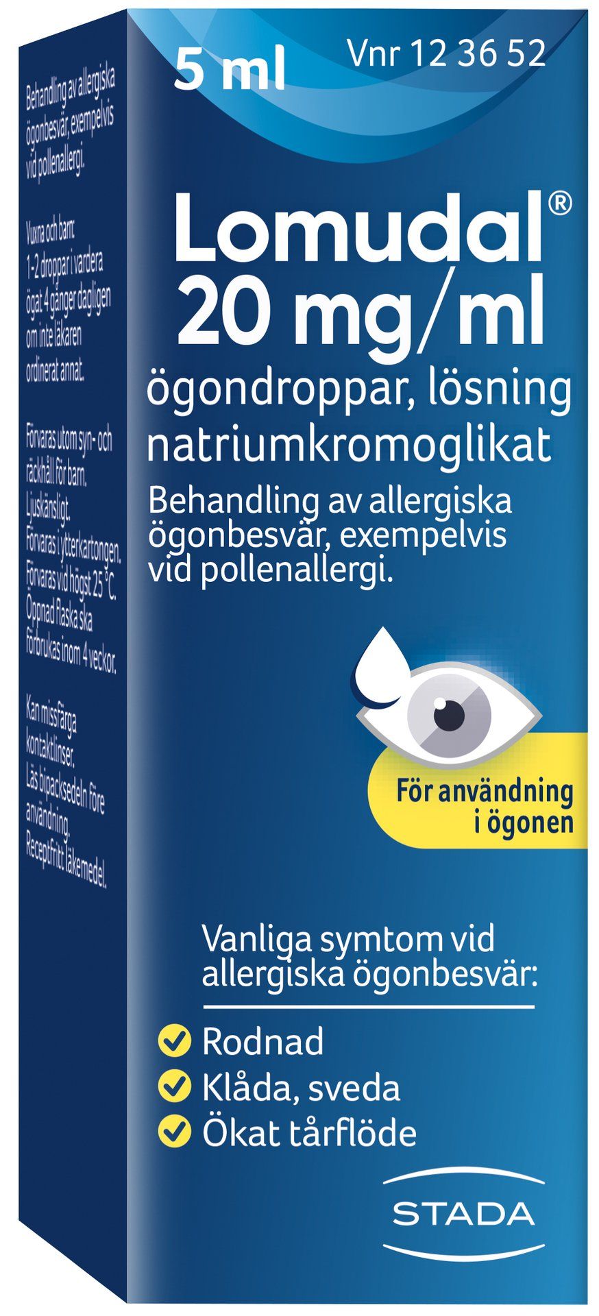 Lomudal ögondroppar, lösning 20 mg/ml 5 ml