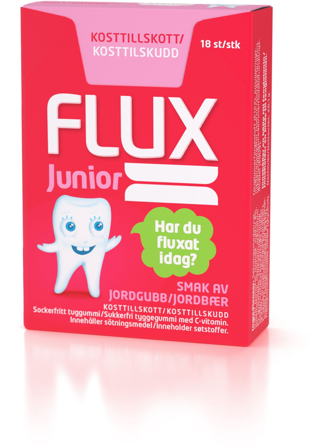 Flux Junior tuggummi Jordgubb 18 st