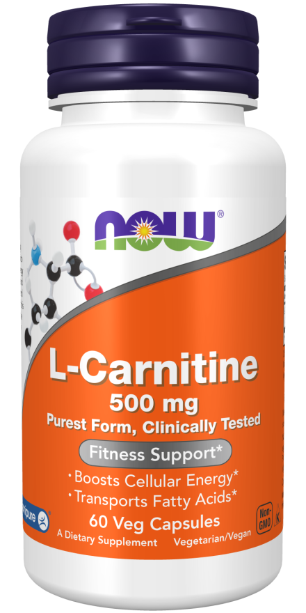 NOW L-Carnitine 500 mg 60 Veg Capsules