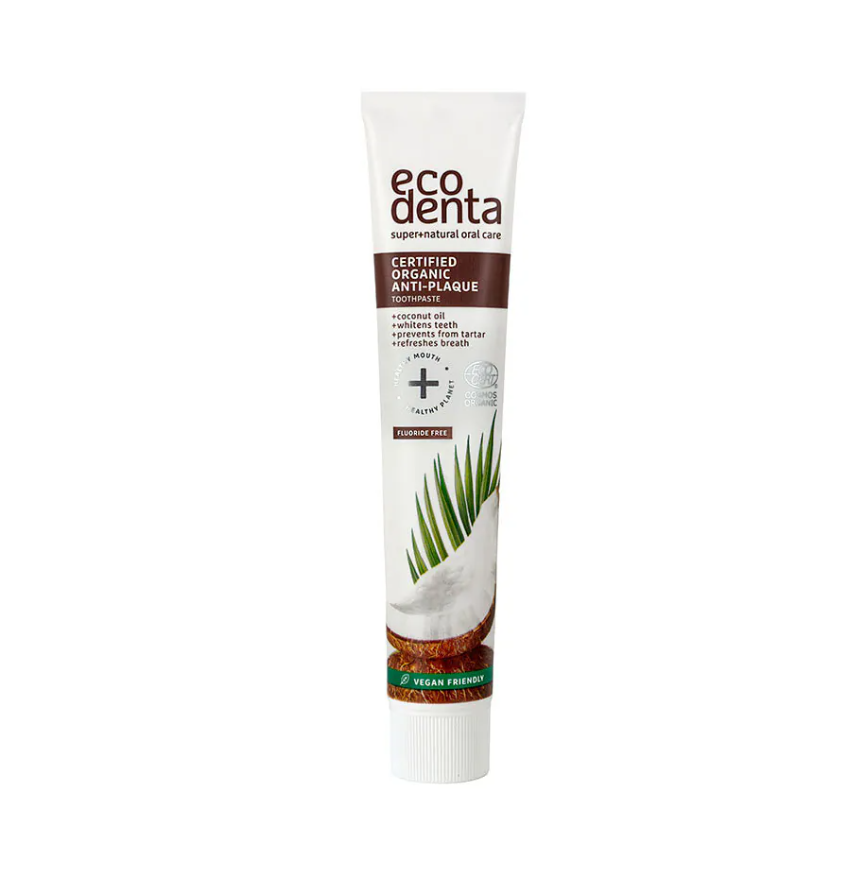 Eco Denta Organic Anti-Plaque Toothpaste With Coconut Oil 75ml