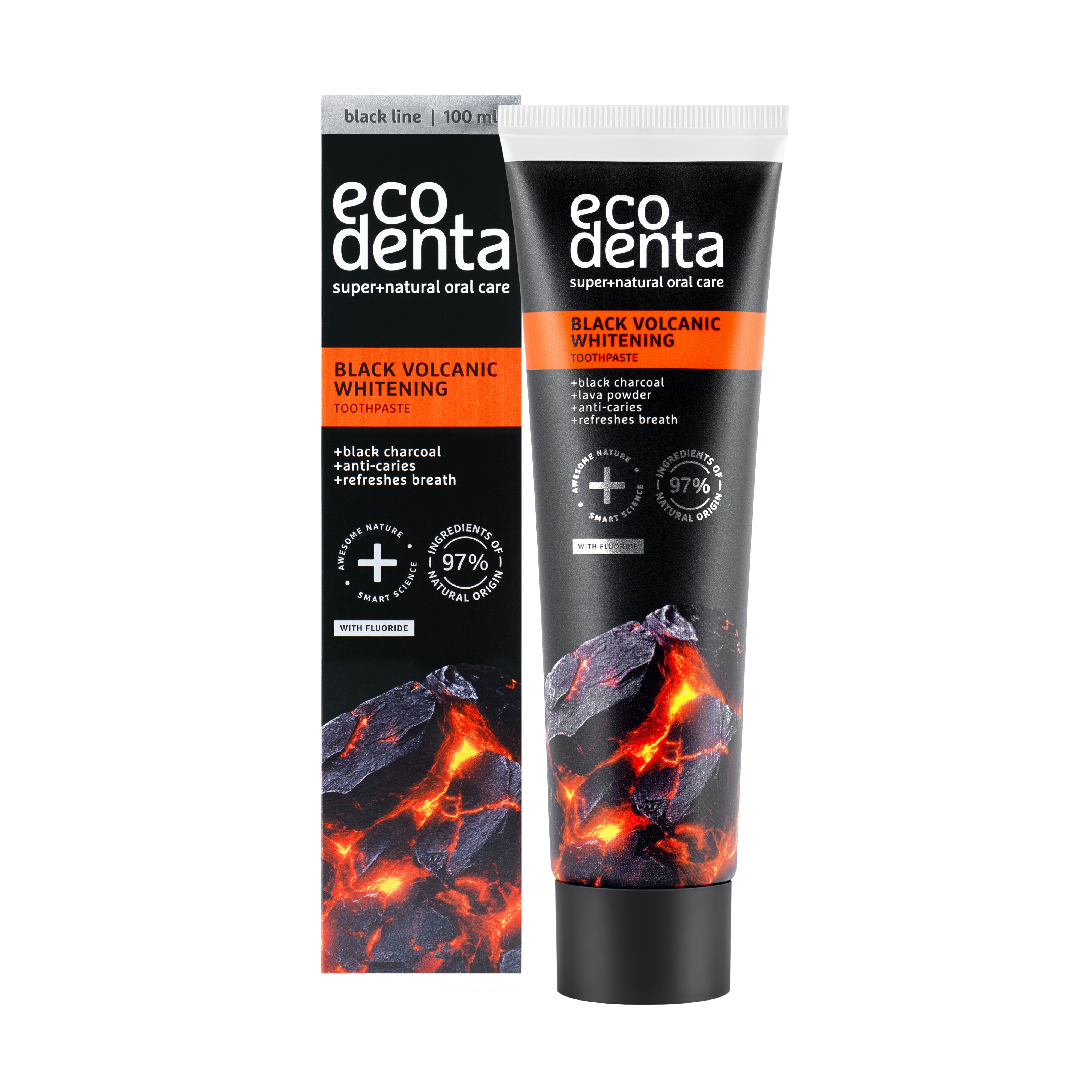 Eco Denta Black Whitening Toothpaste With Volcanic Minerals 100ml