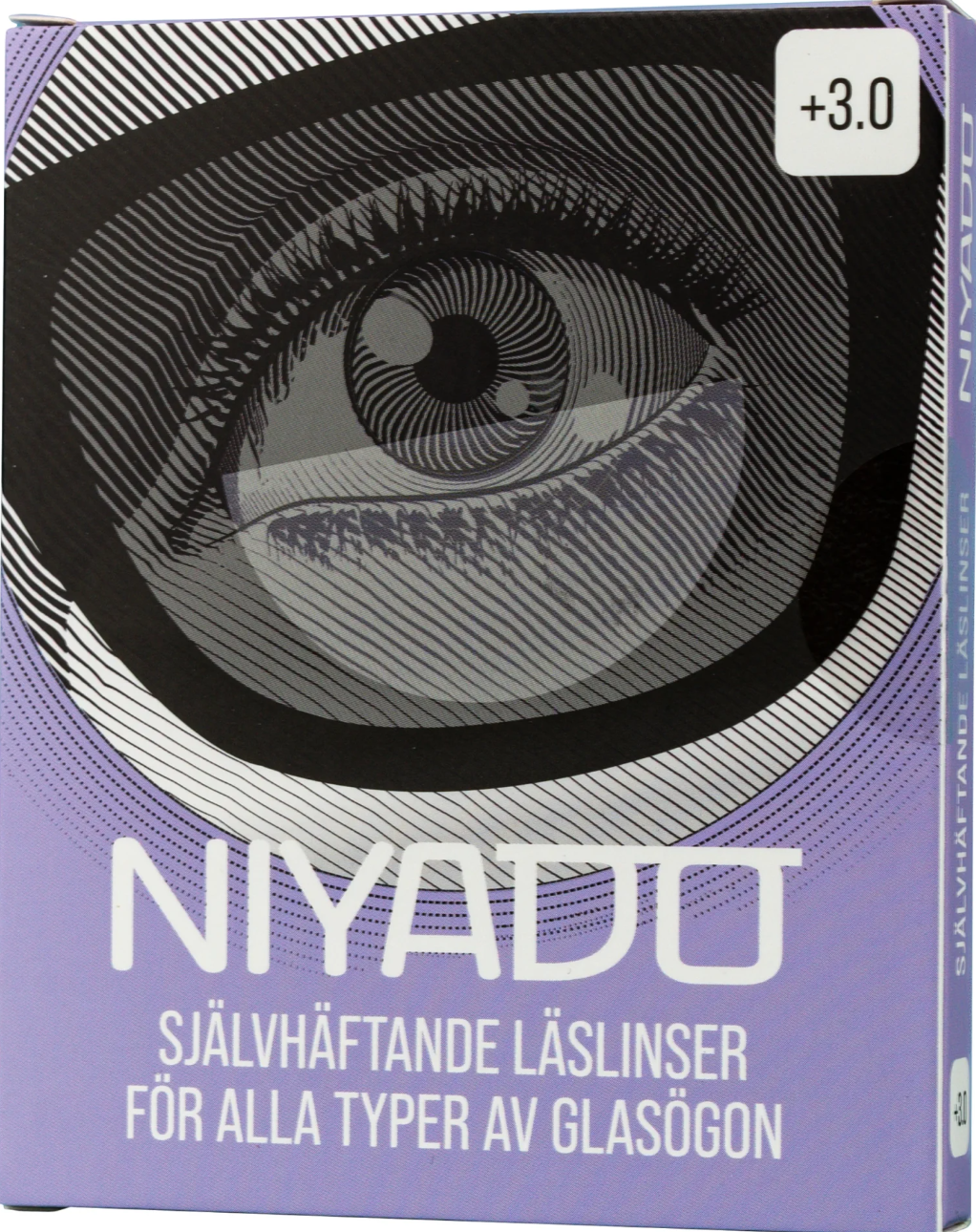 NIYADO Självhäftande Optiska Silikonlinser 1-par +3,00