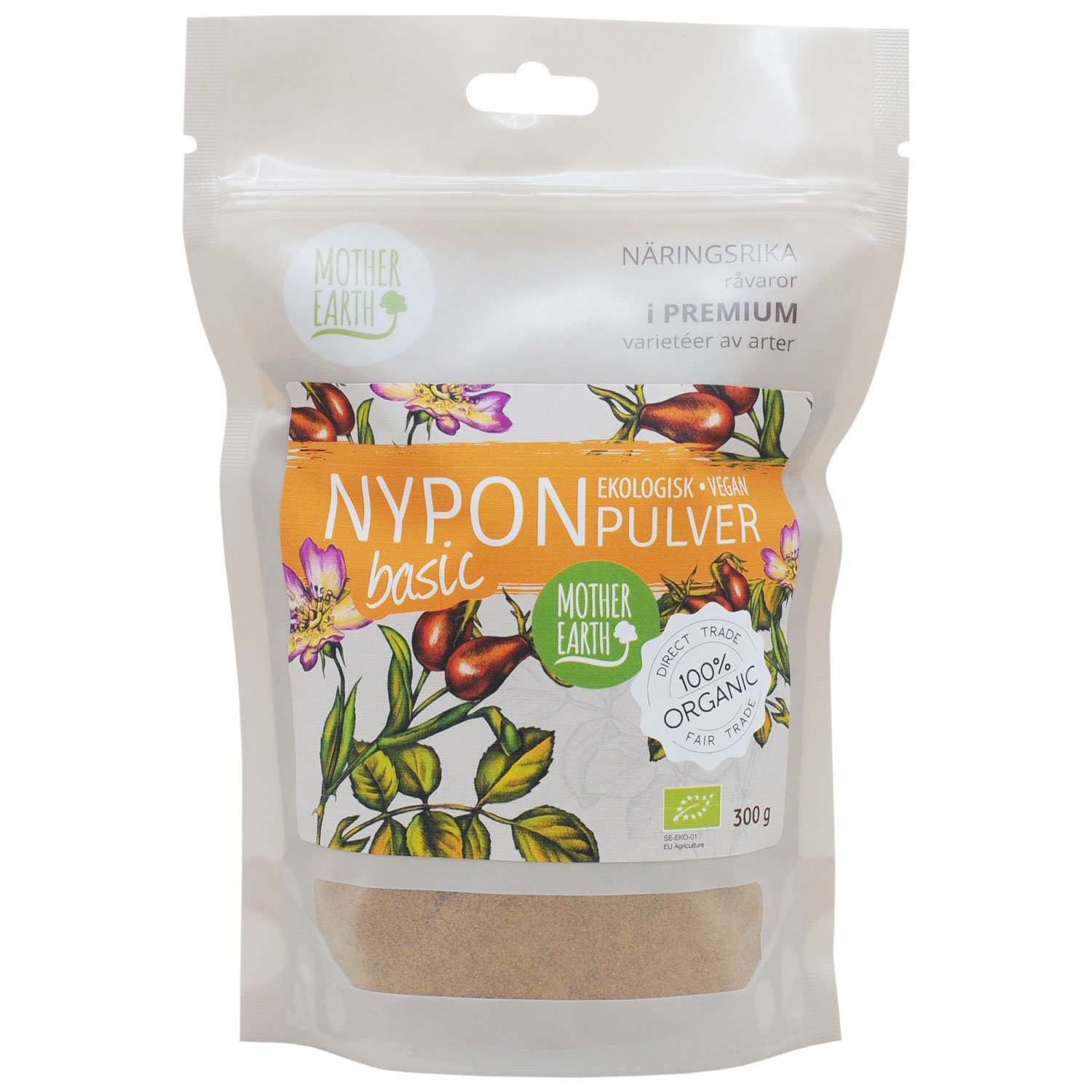 Mother Earth Nyponpulver RAW&EKO 300g