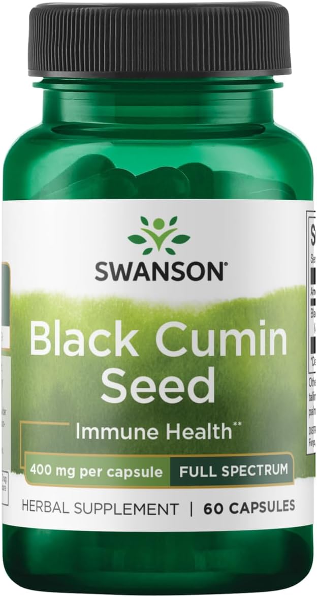 Swanson Black Cumin Seed, Full Spectrum, 400 mg, 60 kapslar