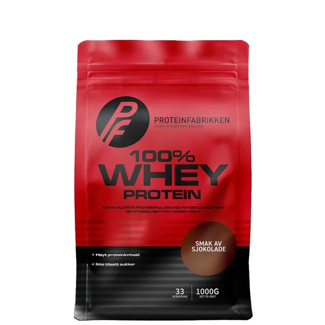 Proteinfabrikken Whey 100%, 1 kg Sjokolade
