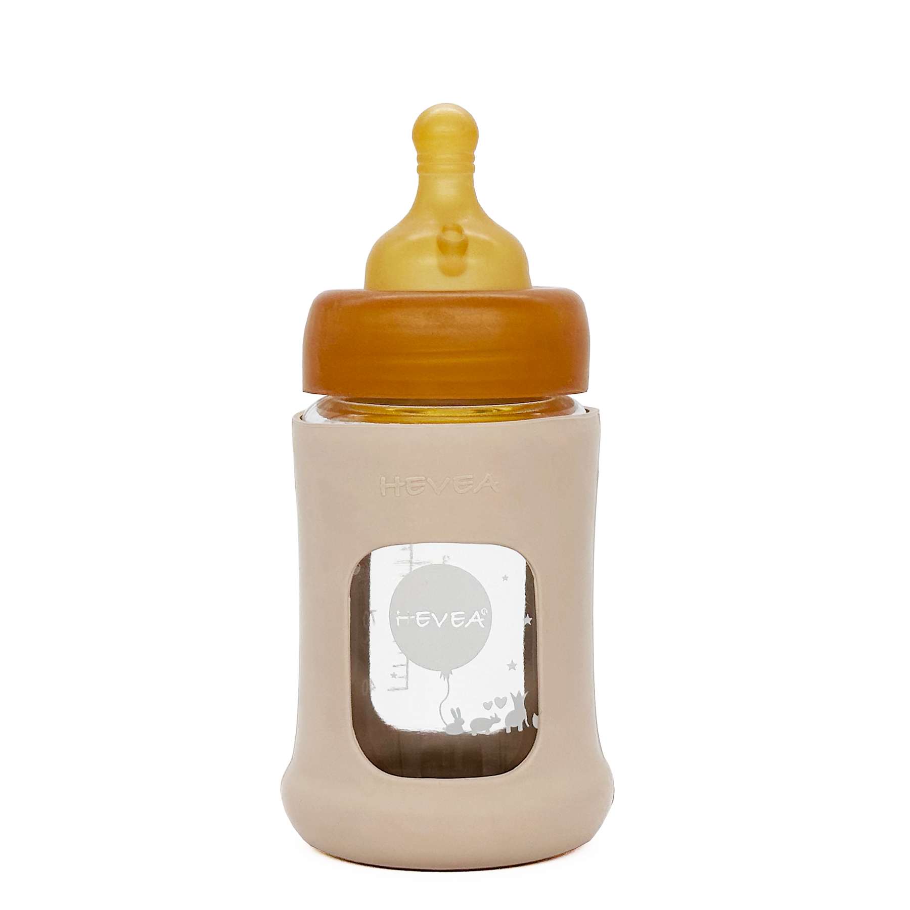 Hevea Glasflaska med bred hals Sand, 150 ml
