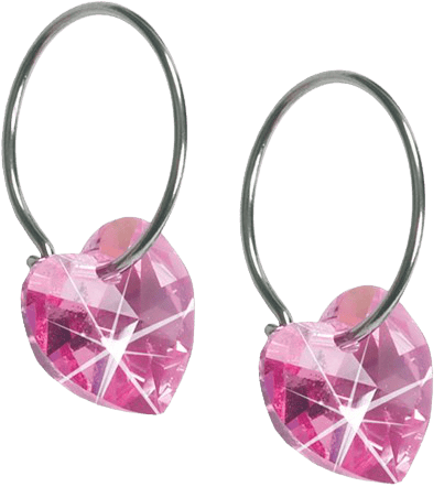 Blomdahl Örhängen NT Heart 10 mm & Ring 14 mm Rose 1 par