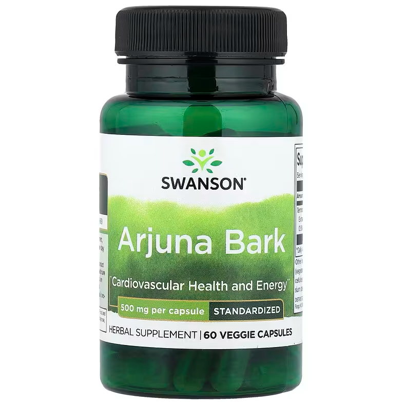 Swanson Arjuna Bark, 500 mg, 60 kapslar