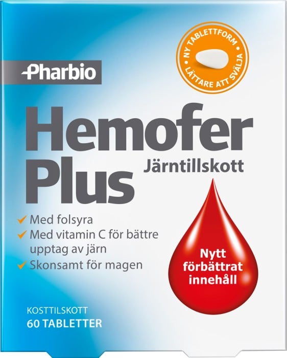 Pharbio Hemofer Järn Plus Folsyra 60 tab