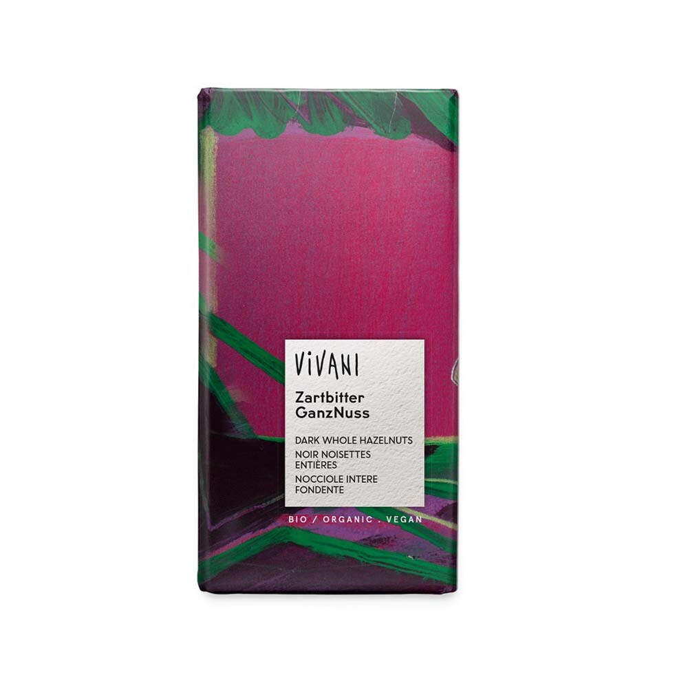 Vivani Mörk Vegansk Choklad Hel Hasselnöt 100g